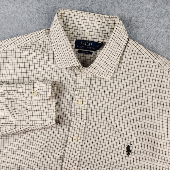 Polo Ralph‎ Lauren Men's XL Creamy Plaid Long Sleeve Button Down Shirt - Picture 1 of 7
